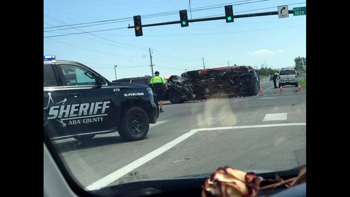 Pickup and Kuna Police vehicle collision