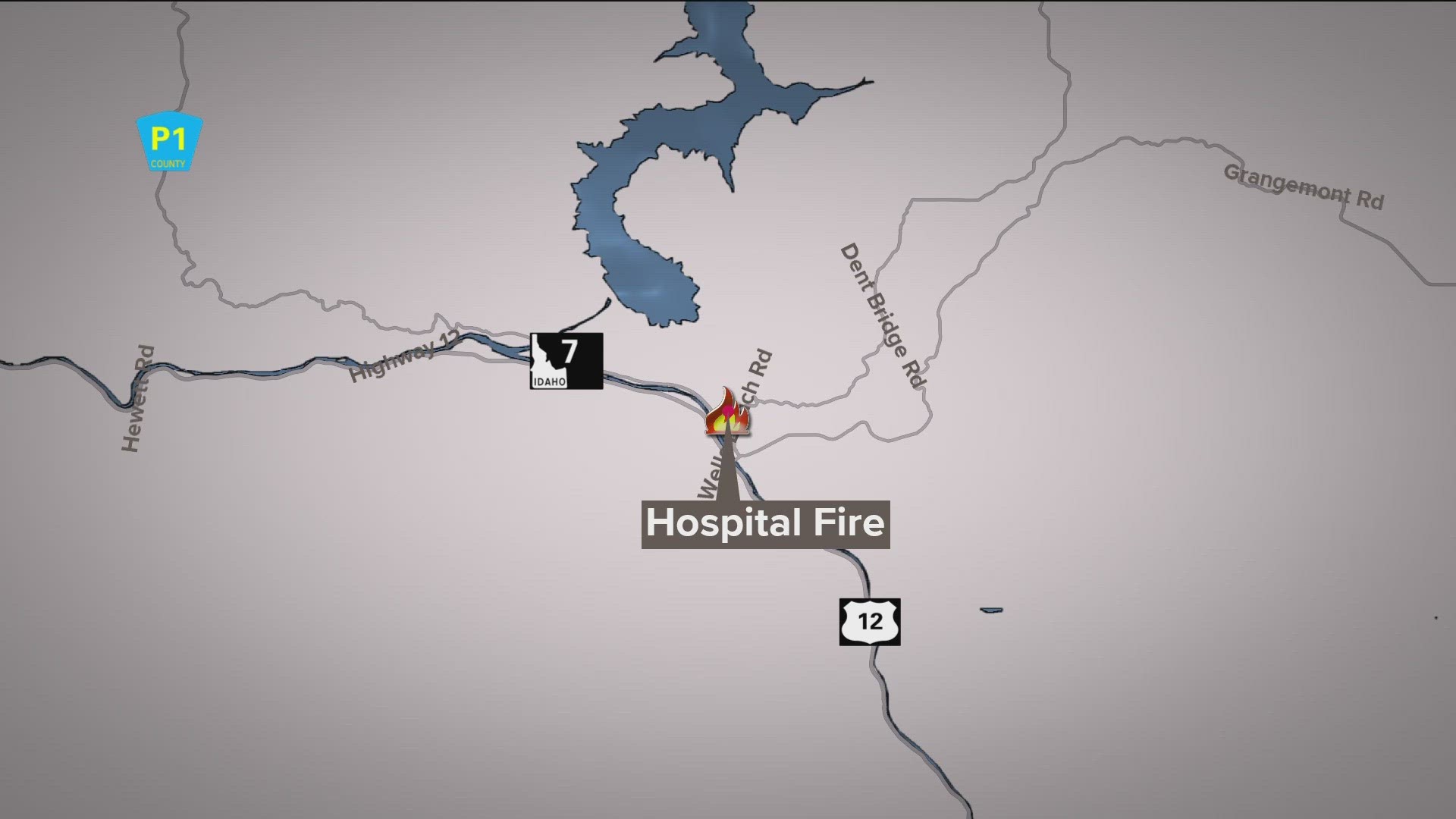 The 50-acre hospital fire burning in Orofino is still not contained, but crews surrounded the fire with a dozer line.