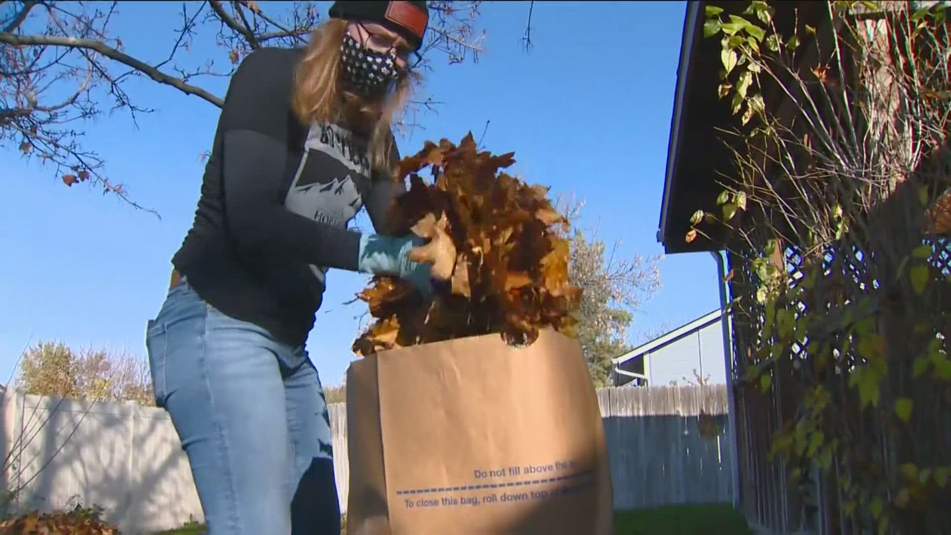 The annual event helps clean leaves from senior citizens' and disabled residents' yards.