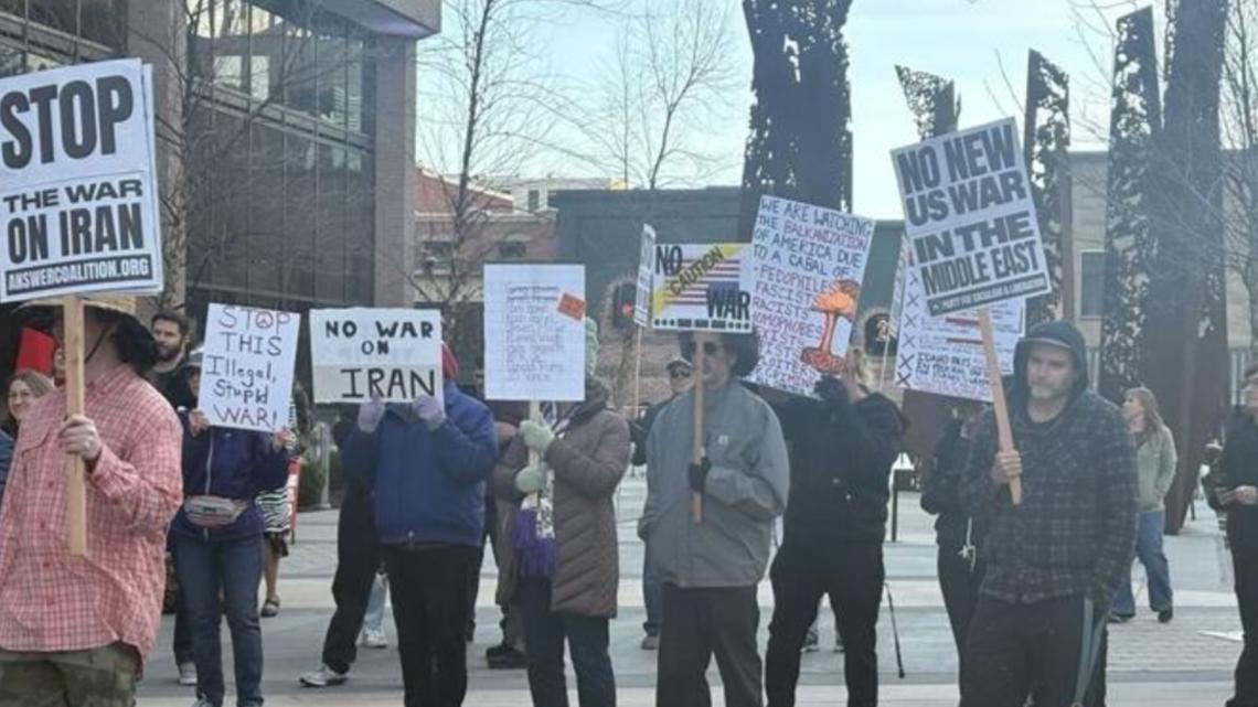 Demonstrators in Boise sound off on US intervention in Iran
