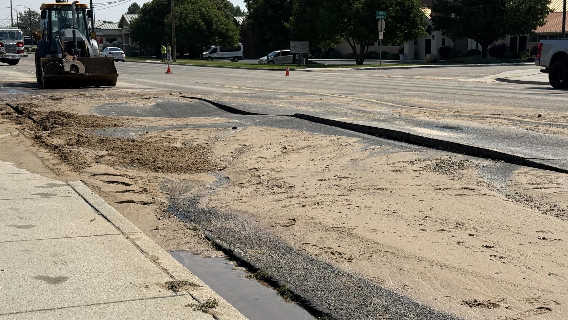 Drivers have been asked to avoid Overland Road while crews work to repair a waterline break between Vinnell Street and Maple Grove Road.