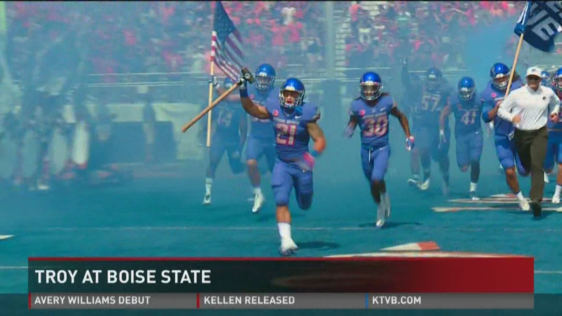 The Boise State Broncos defeated the Troy (Alabama) Trojans 24-13 in Albertsons Stadium