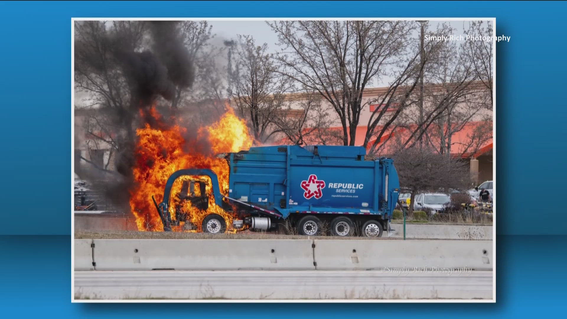 Garbage truck fire at Meridian exit briefly backs up I‑84 | ktvb.com