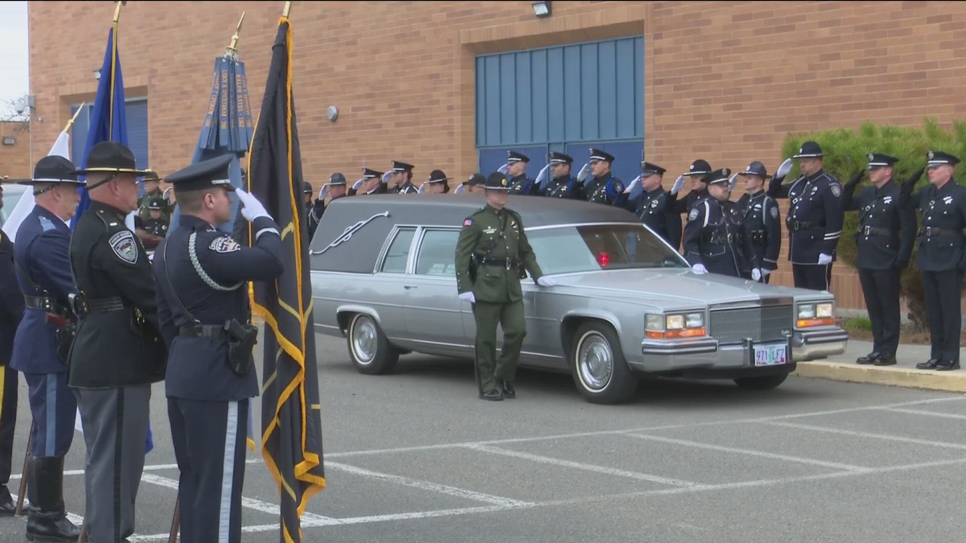 Hundreds of law enforcement officers attended a memorial Saturday in Nyssa for Cpl. Joseph Johnson, who was shot and killed in the line of duty on April 15.