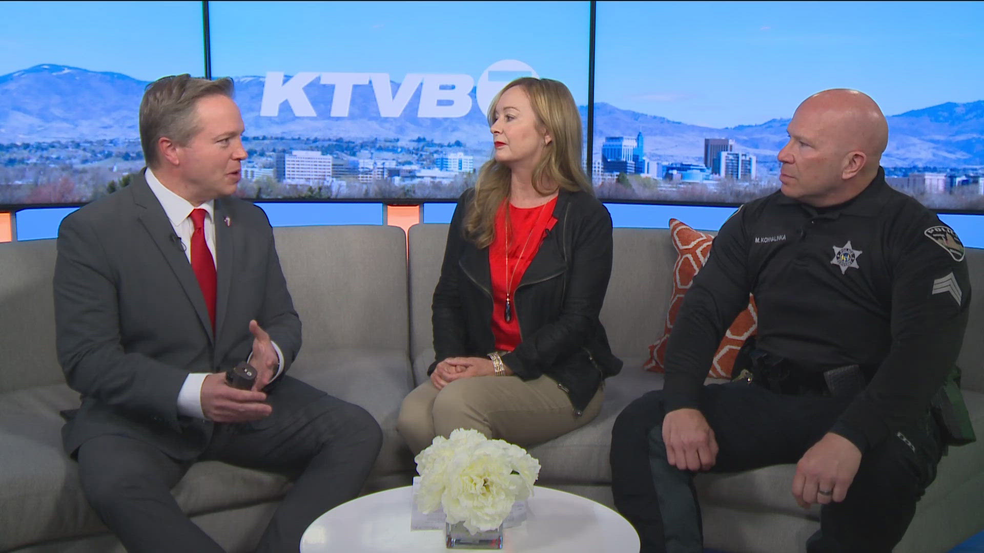 Josephine Middleton with the Idaho Office of Highway Safety and Boise Police Sgt. Matt Konvalinka discuss how to keep children and pets safe as temperatures rise.