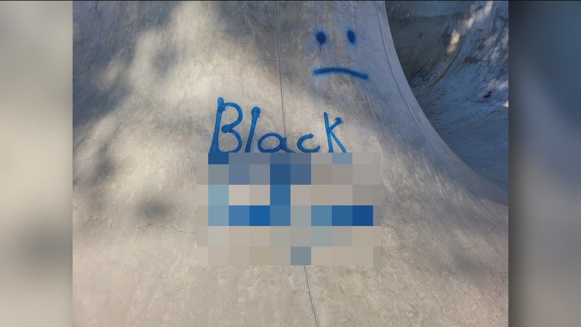 Graffiti containing "gang-related markings," racial slurs, hate symbols, and swastikas was discovered at the Buhl skate park.