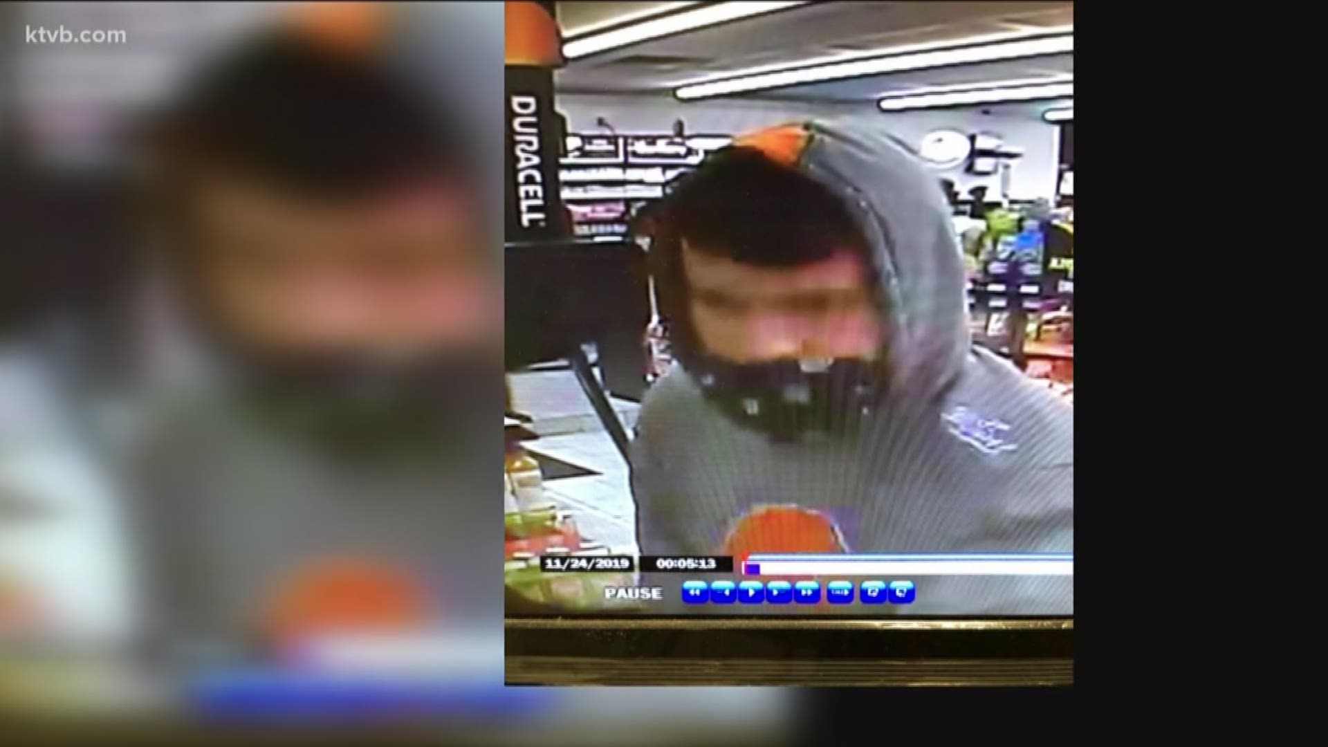 Police are searching for a man who robbed a Nampa convenience store at gunpoint early Monday morning.