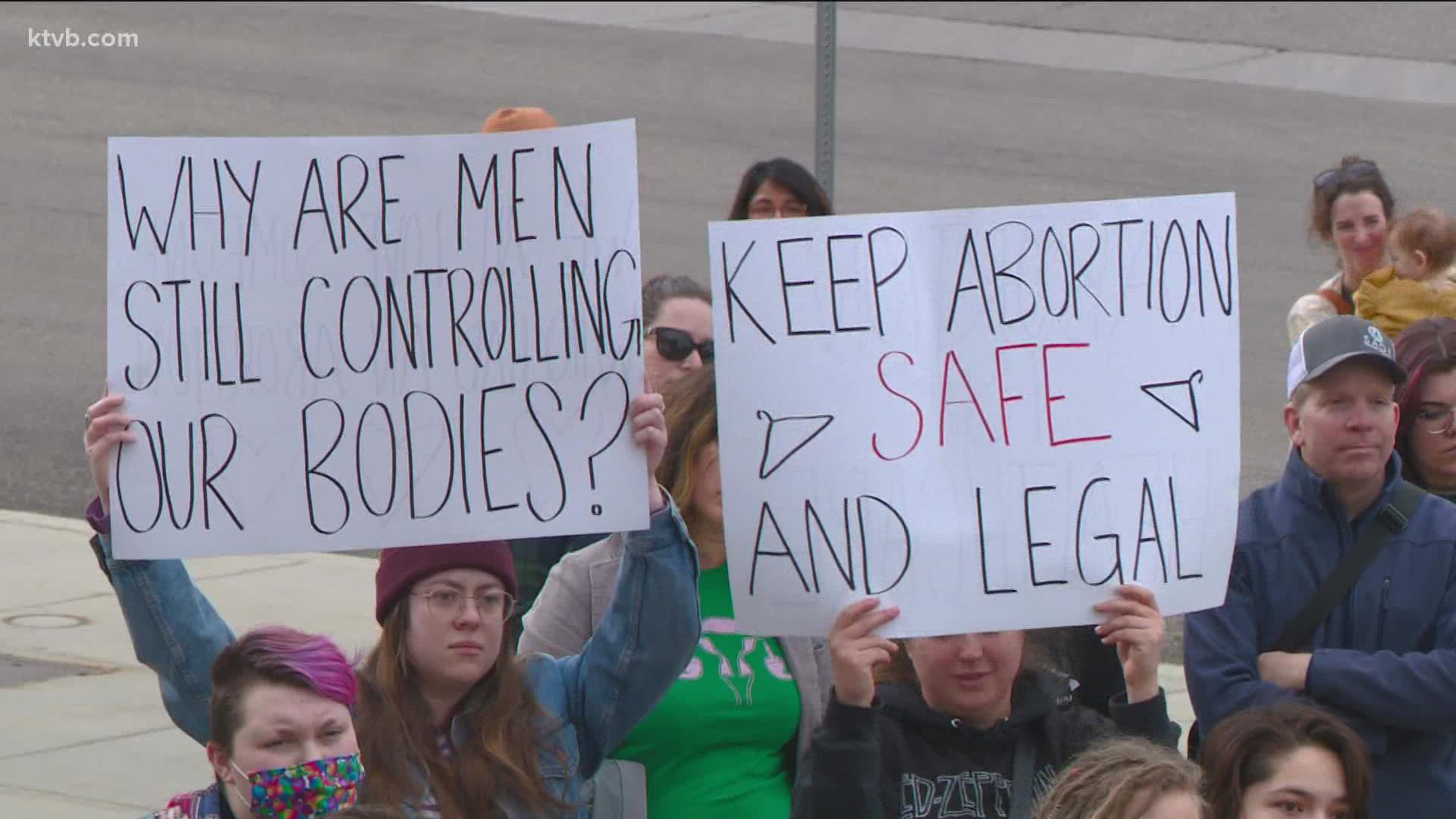 People gathered at the state capitol in response to senate bill 1309 which, if signed into law, would make abortions illegal after six weeks.