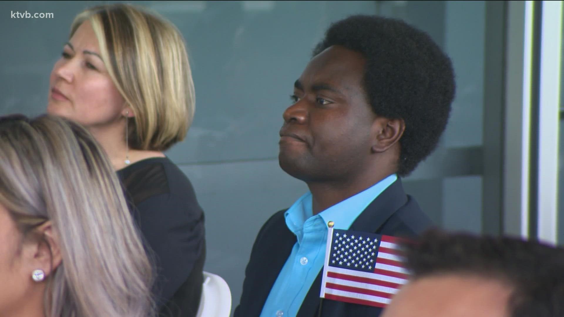 The new Americans were welcomed at the Federal Courthouse in Boise, cheered on by family, friends and supporters.