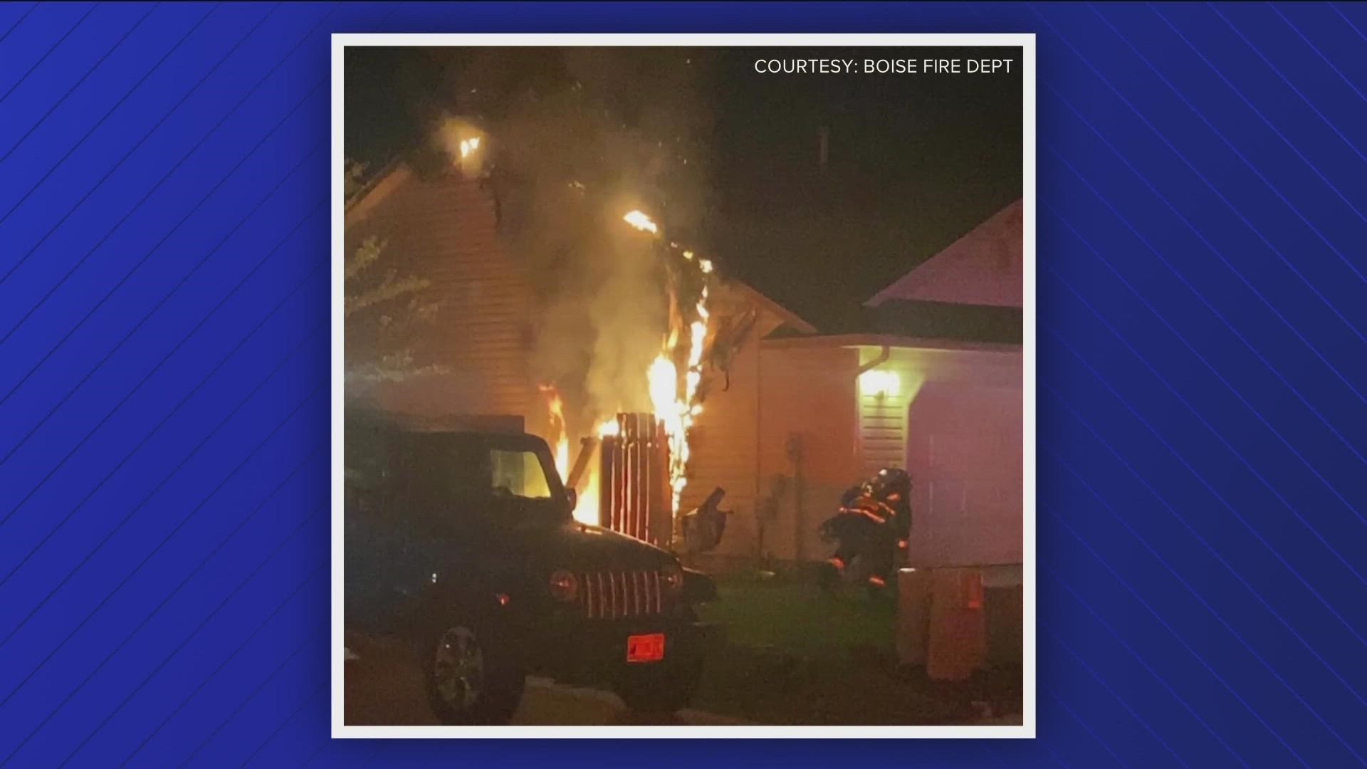Firefighters quickly worked to halt flames on the exterior of a home located on West Foxfire Street Thursday. No residents, fire personnel or pets were injured.