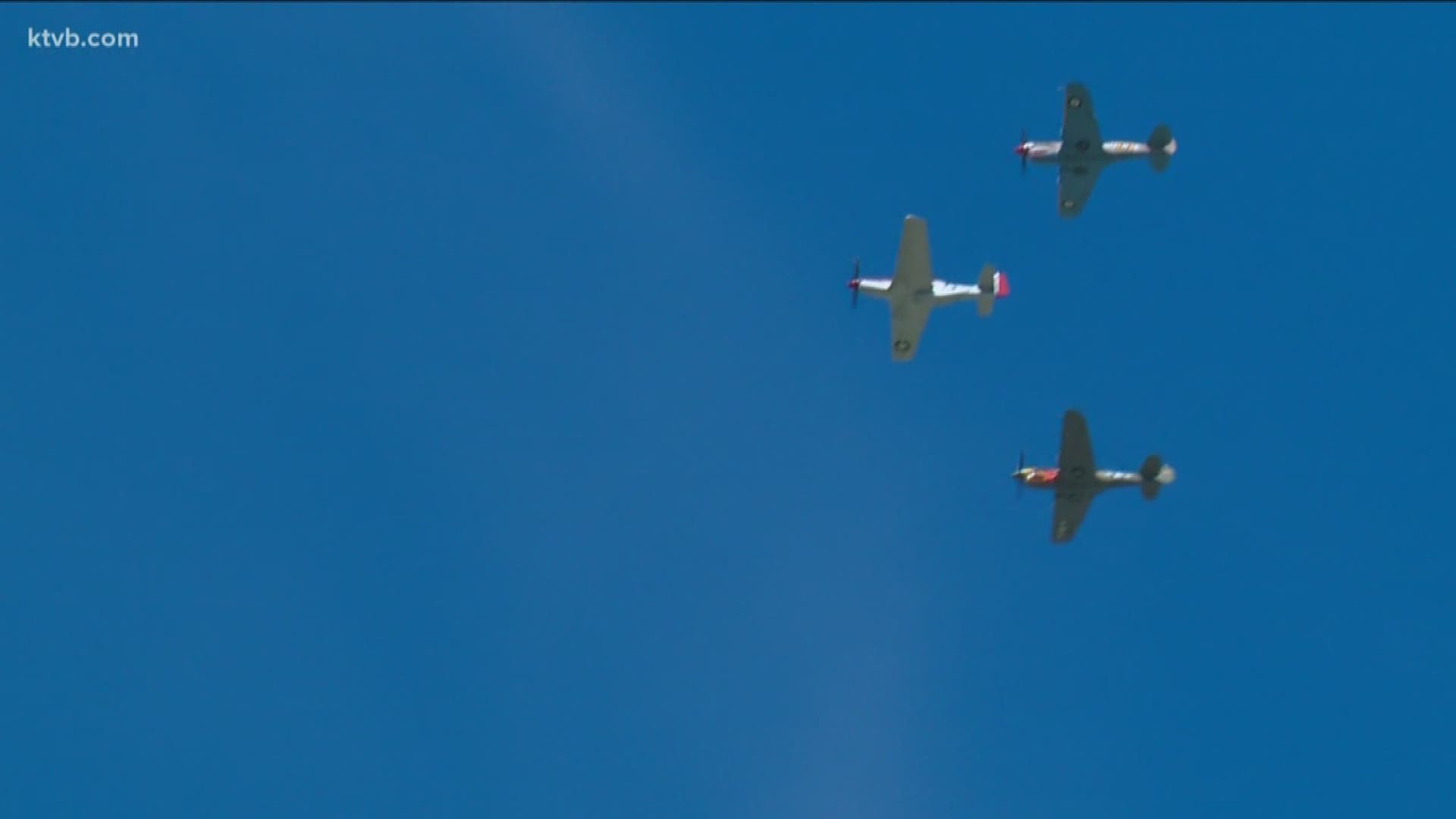 The flyover was part of the Warhawk Air Museum's Memorial Day celebration.