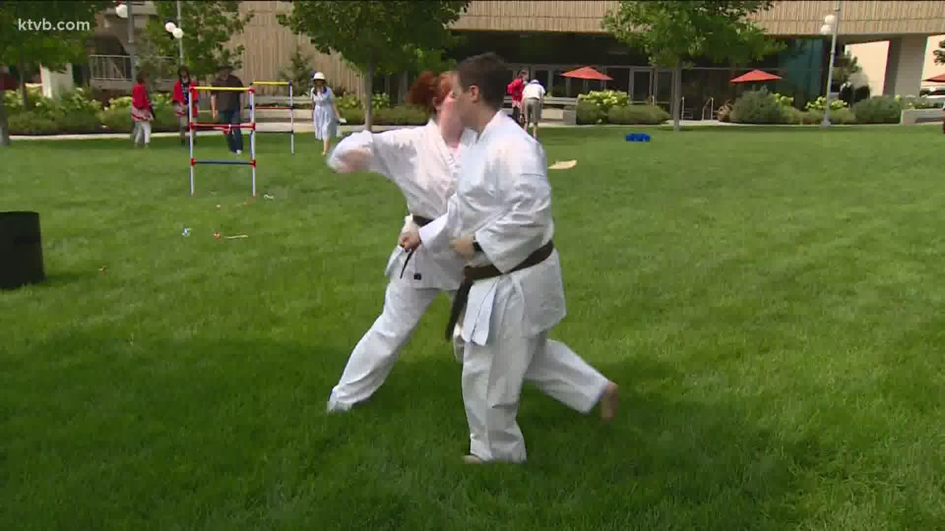 Akmei Wells with the Treasure Valley School of Karate explains the difference in karate styles and her students put on a demonstration for our cameras.