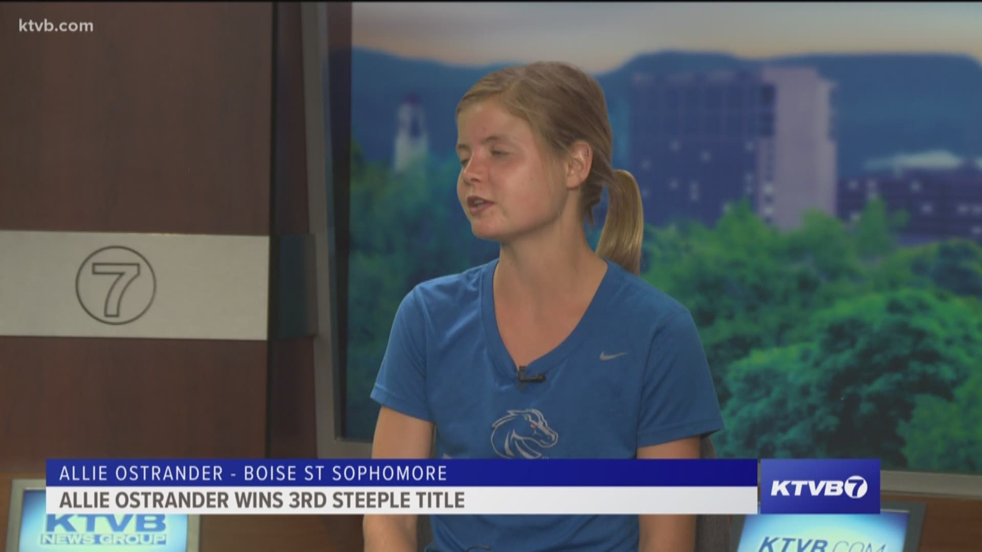 Boise State University's Allie Ostrander has etched her name into Boise State and NCAA Track and Field history on Saturday afternoon after she won her third consecutive steeplechase national title.