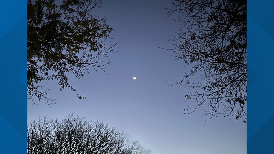 Venus and the moon lit up eastern sky