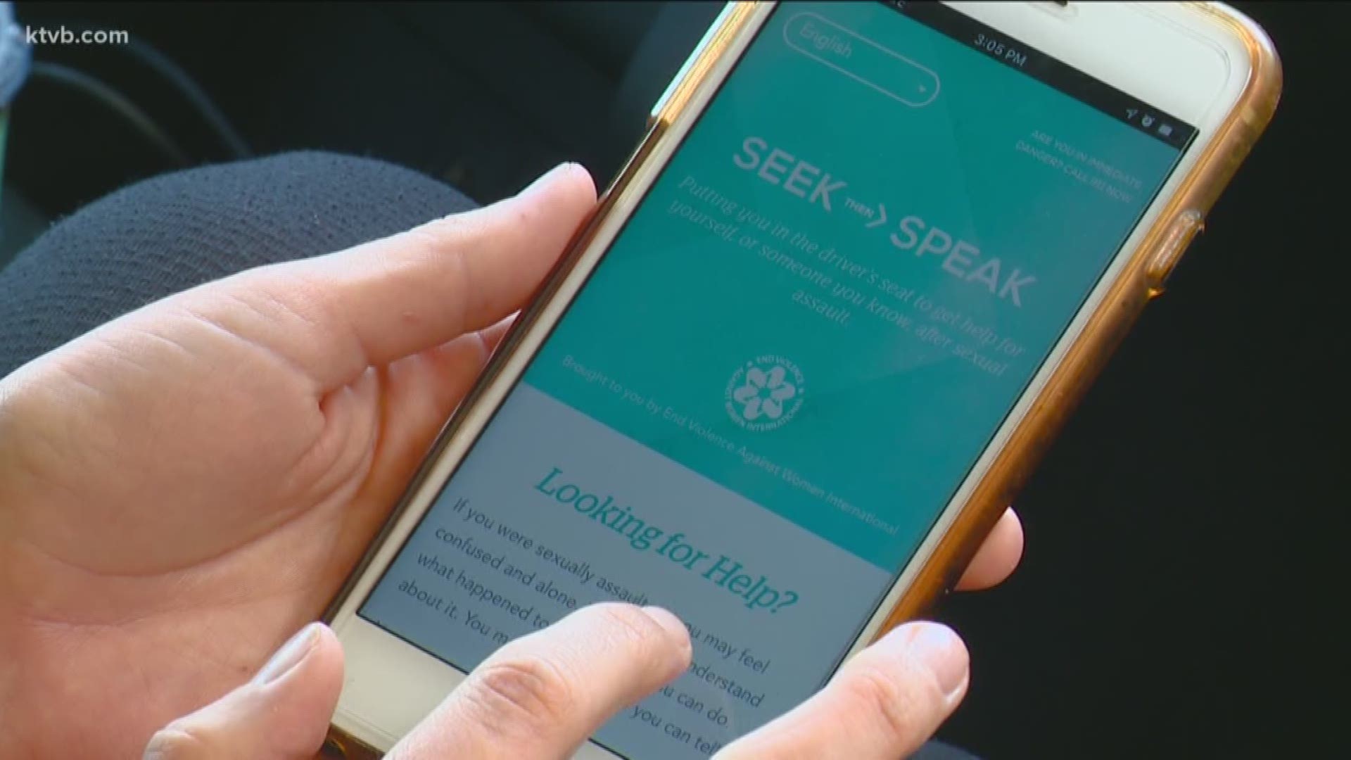 The app walks victims through important steps toward help and healing.
