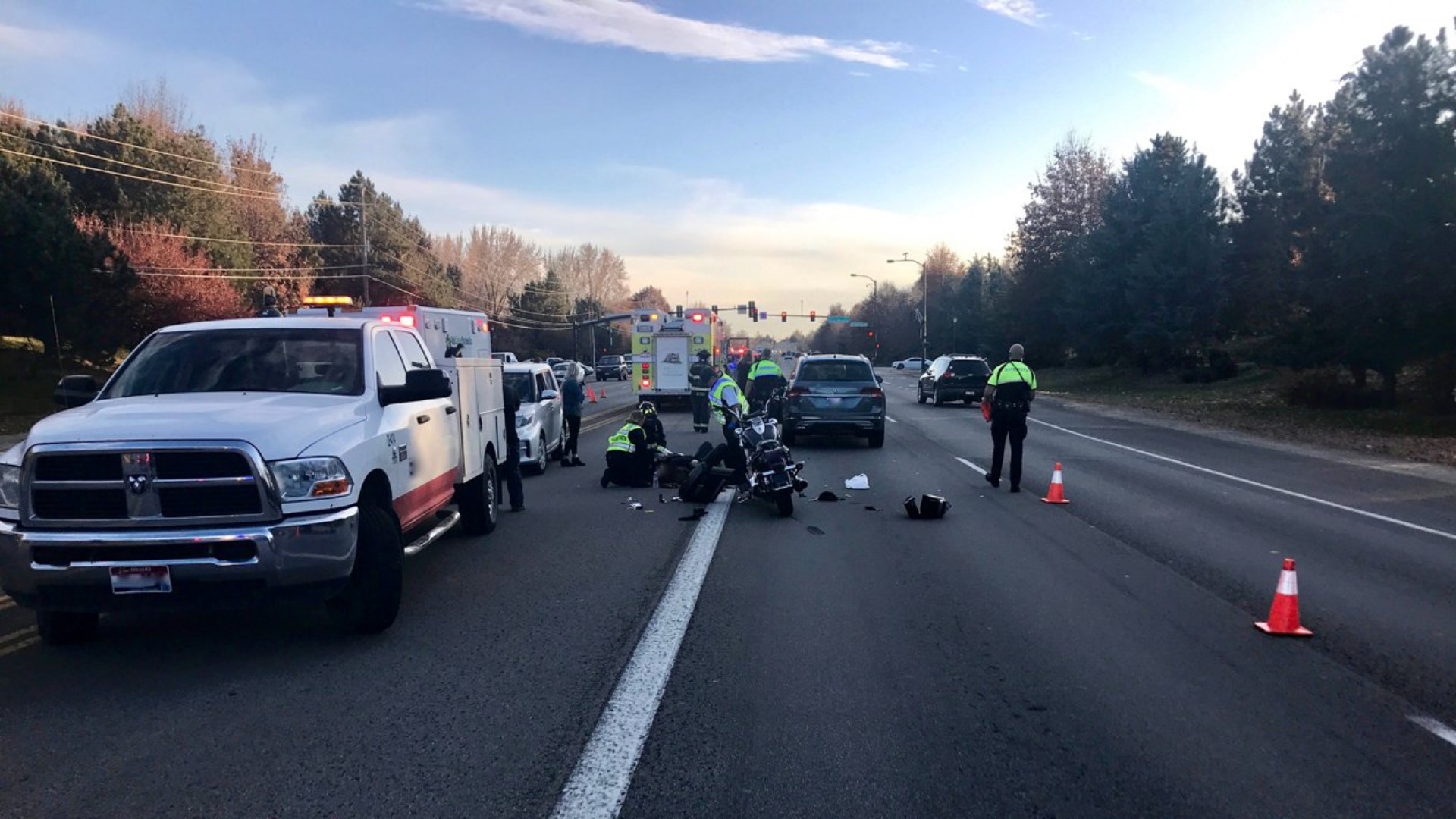 Motorcycle rider injured in crash on Eagle Road