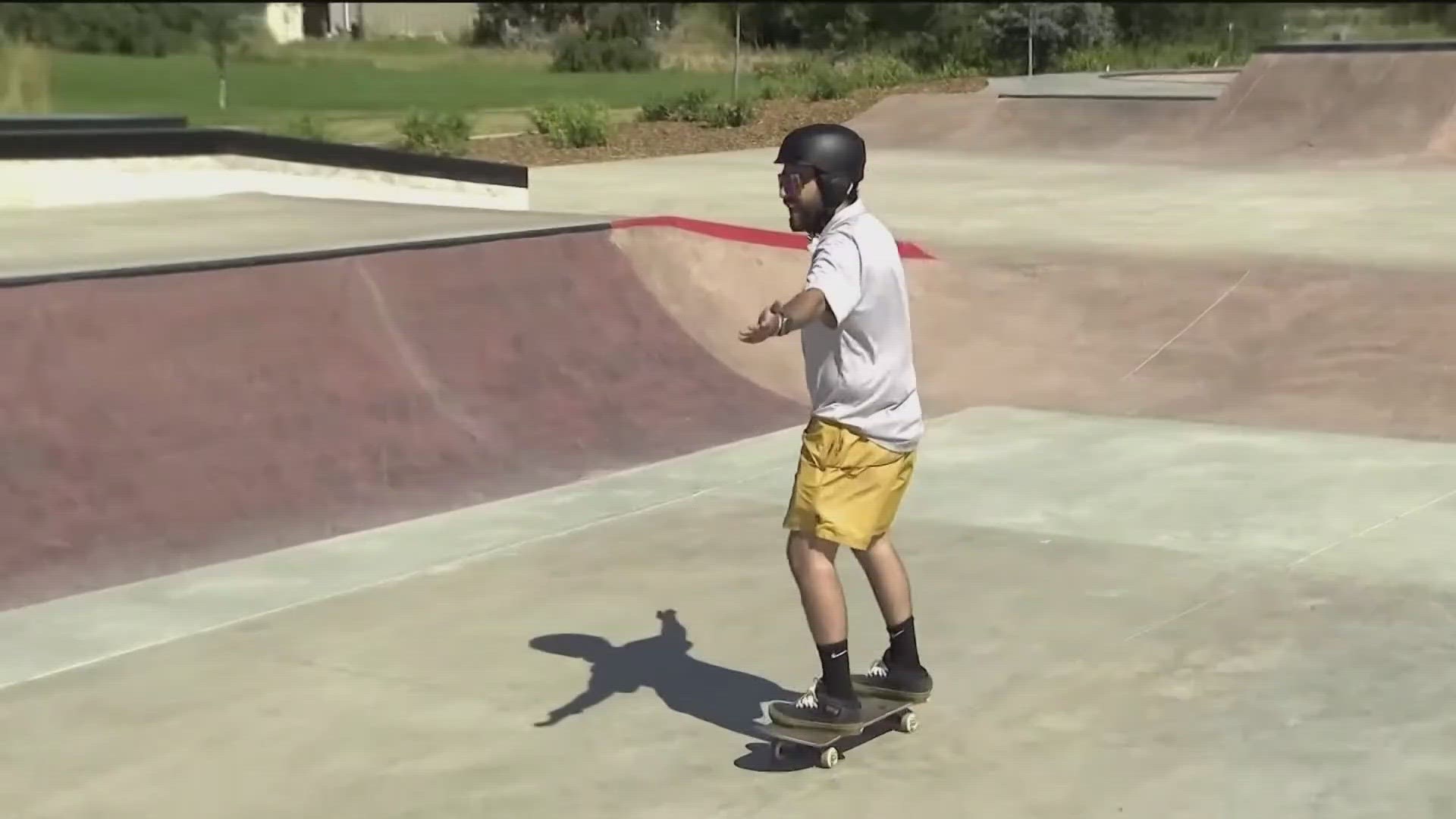 A NEW SKATE PARK IS OPENING ON SOUTH MAPLE GROVE ROAD.