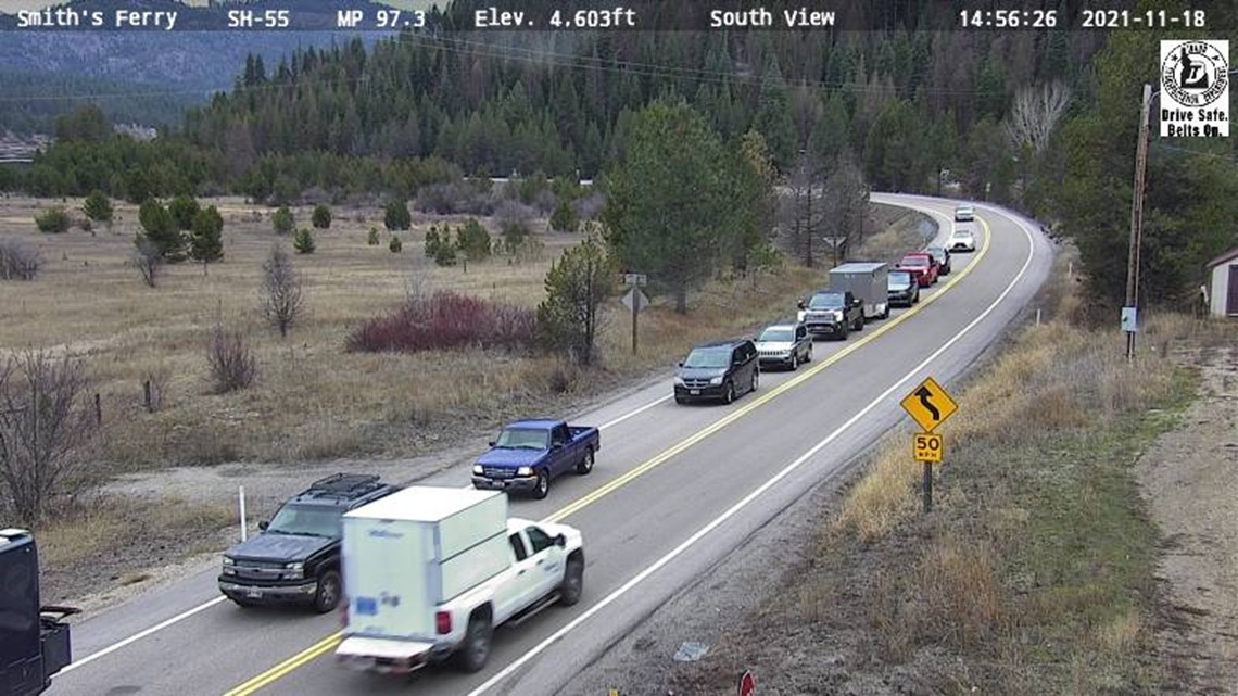 Highway 55 south of Cascade closed due to rockfall