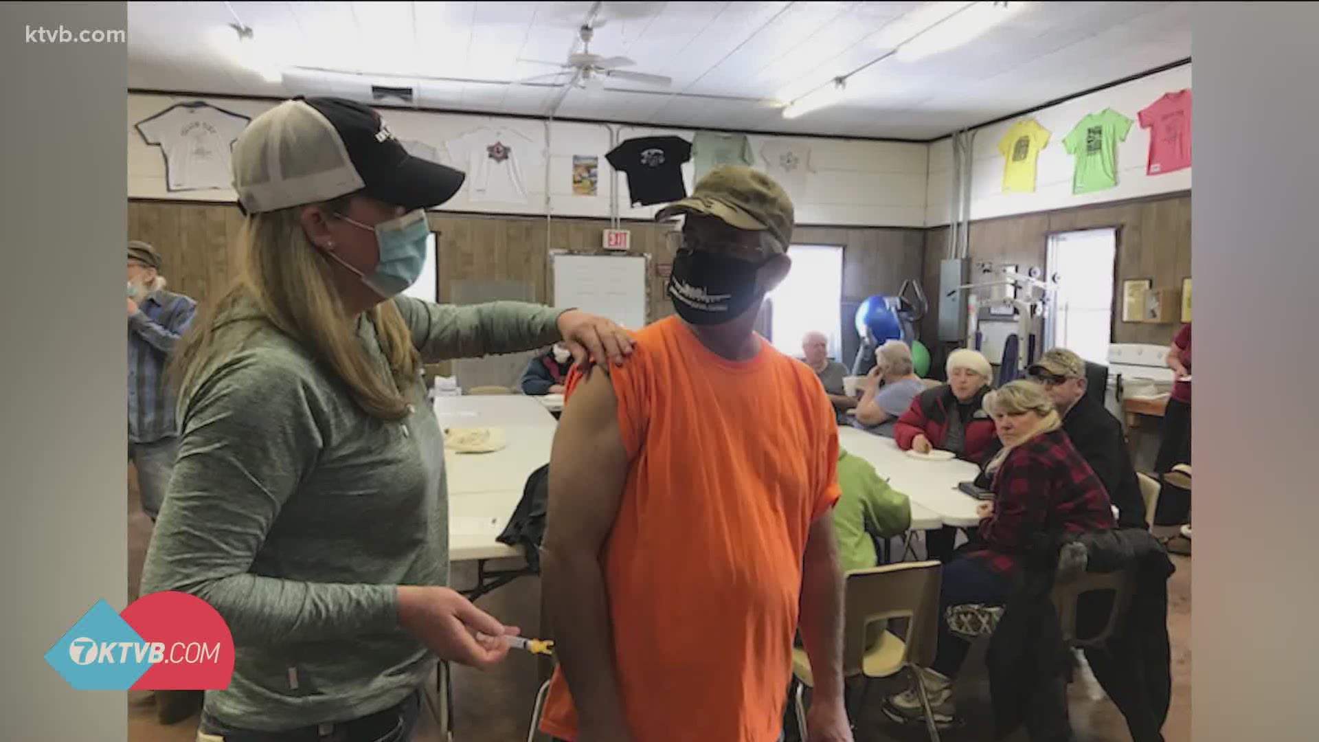 Yellow Pine, a community of 29, is about 50 miles of dirt roads into the mountains east of McCall but like many others, residents were eager to get vaccinated.
