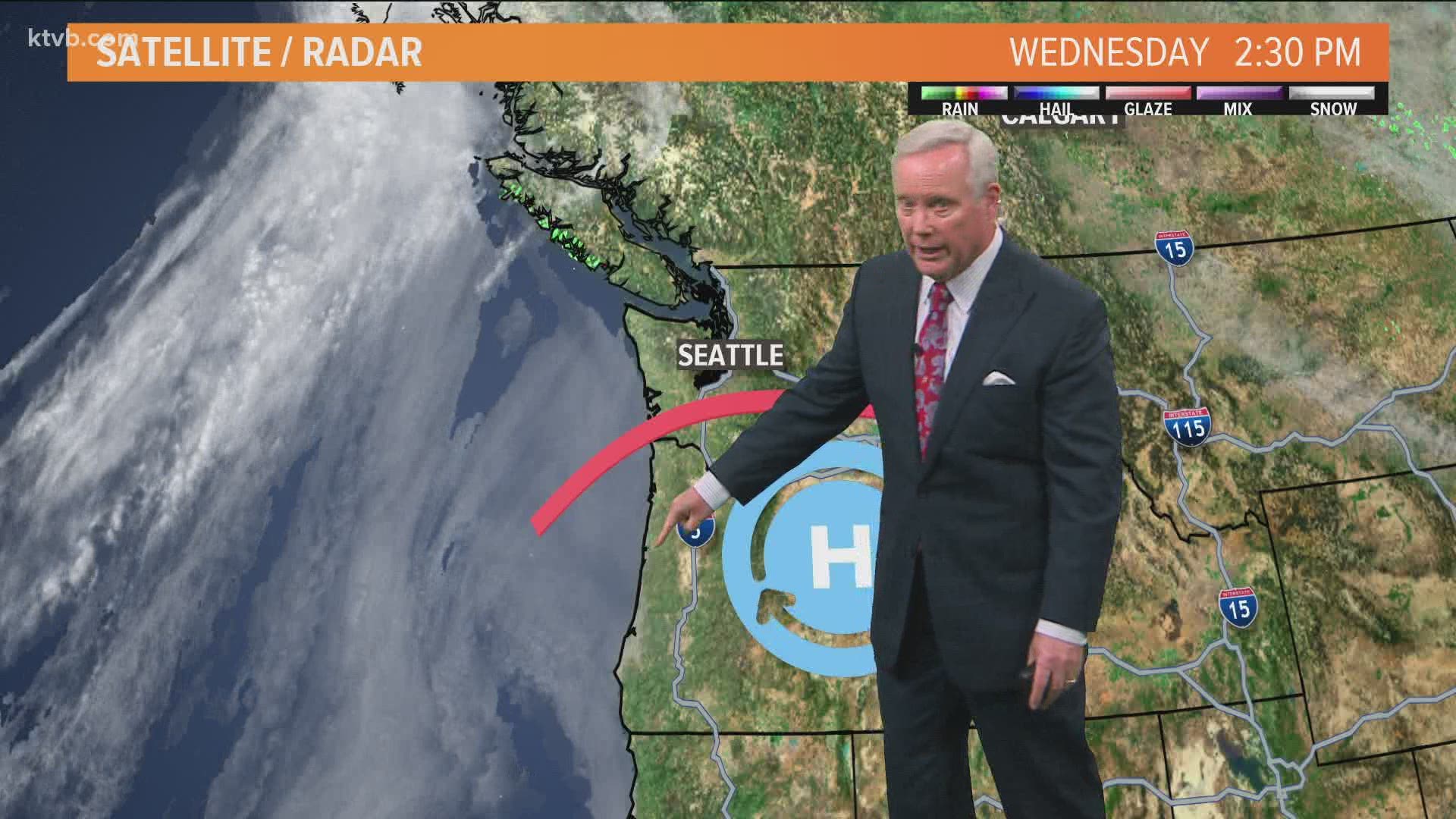 Meteorologist Rick Lantz says the smoke is circulating into Idaho from the northwest.