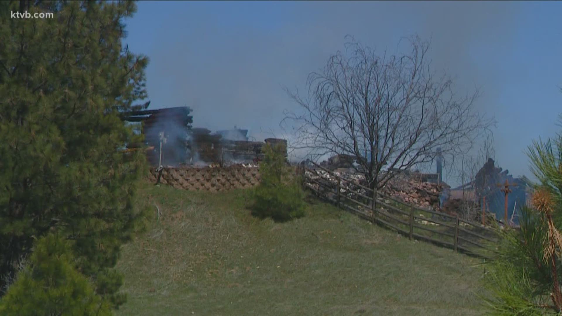 The fire completely destroyed the home Friday afternoon. No word on if anyone was injured in the fire.