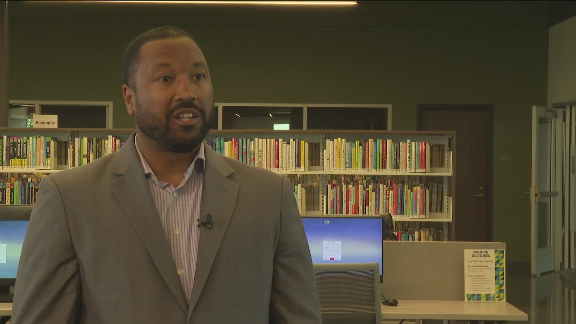 The Meridian Library District celebrates the opening of its new south Meridian branch with a ribbon cutting ceremony.