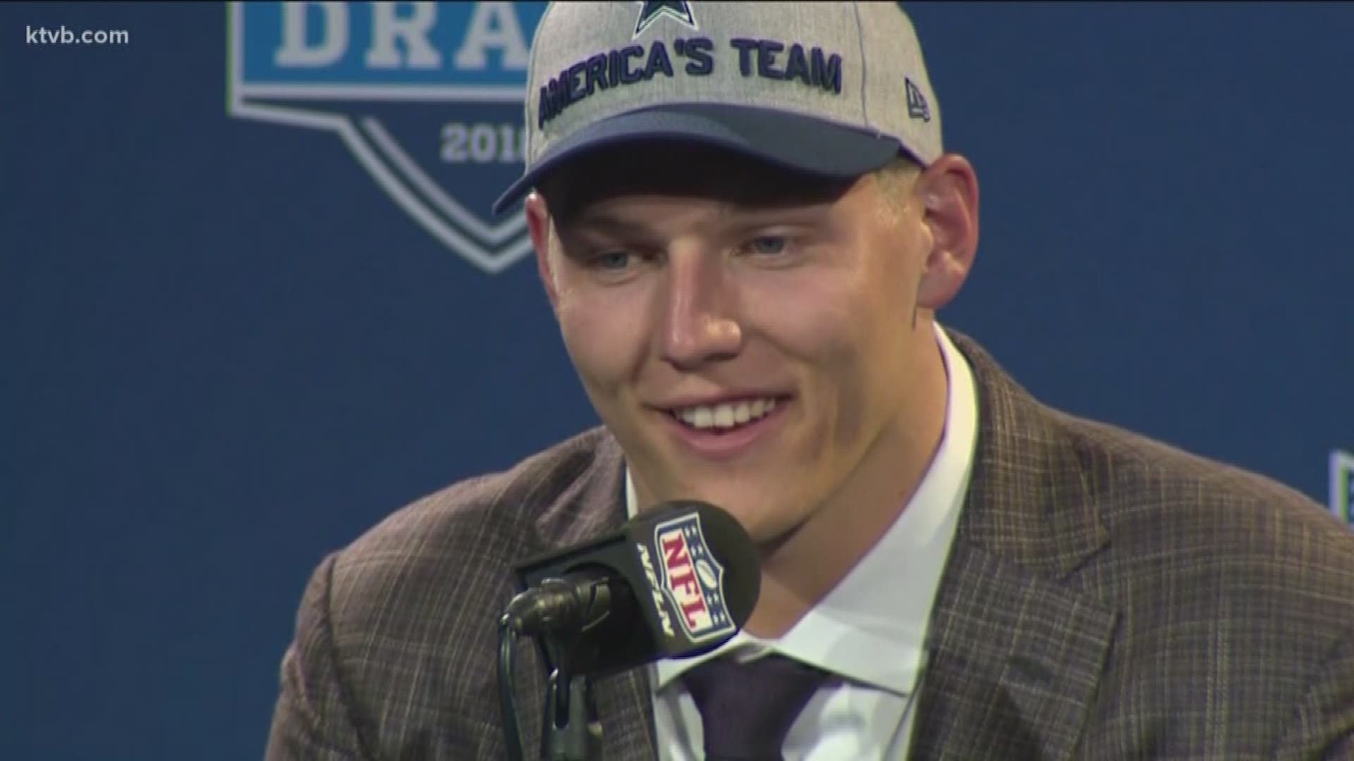 During a press conference after the draft, Leighton talked about joining "America's team" and former Boise State alums Demarcus Lawrence and Tyrone Crawford.