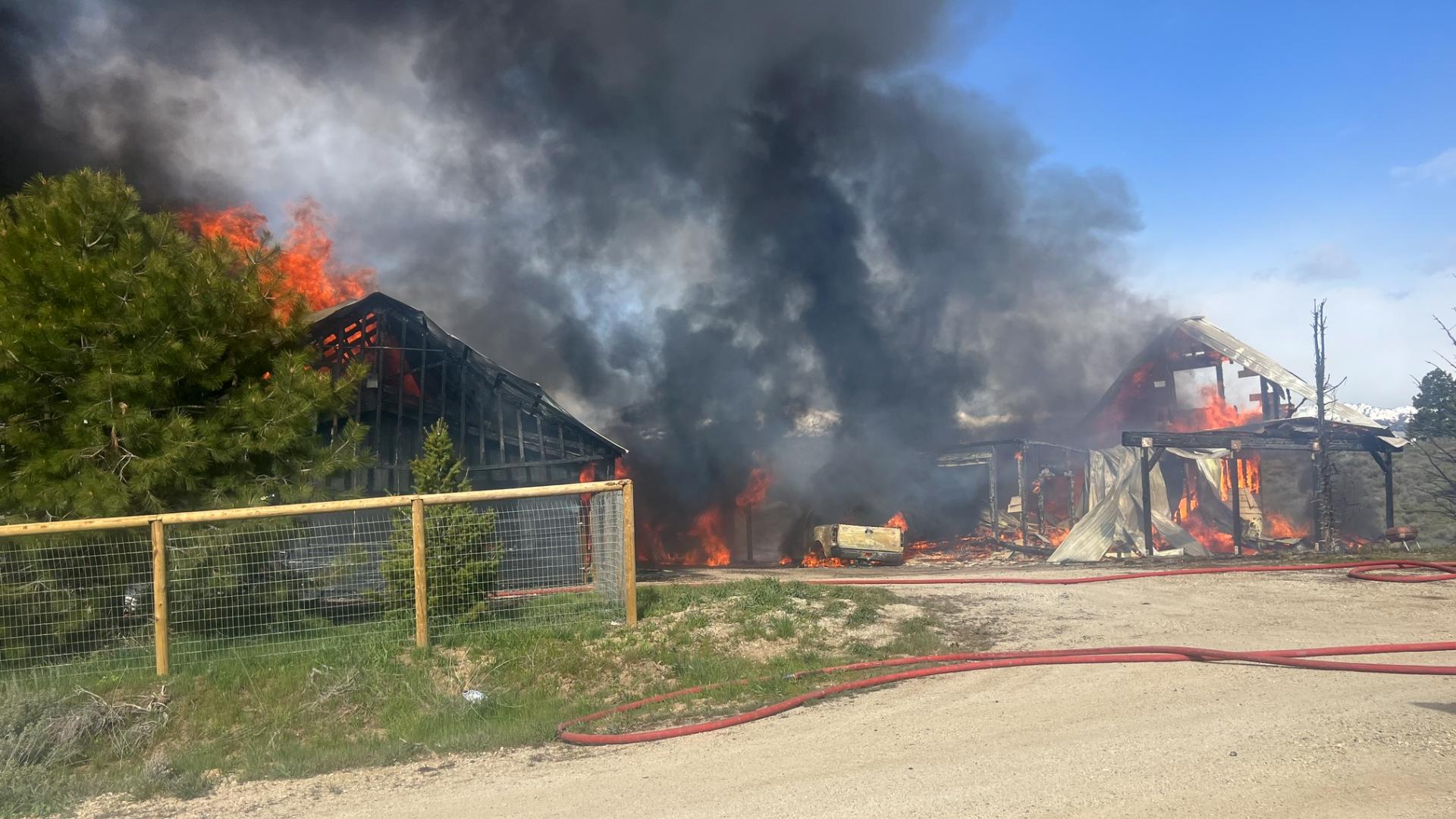 Crews battle structure fire south of Cascade | ktvb.com