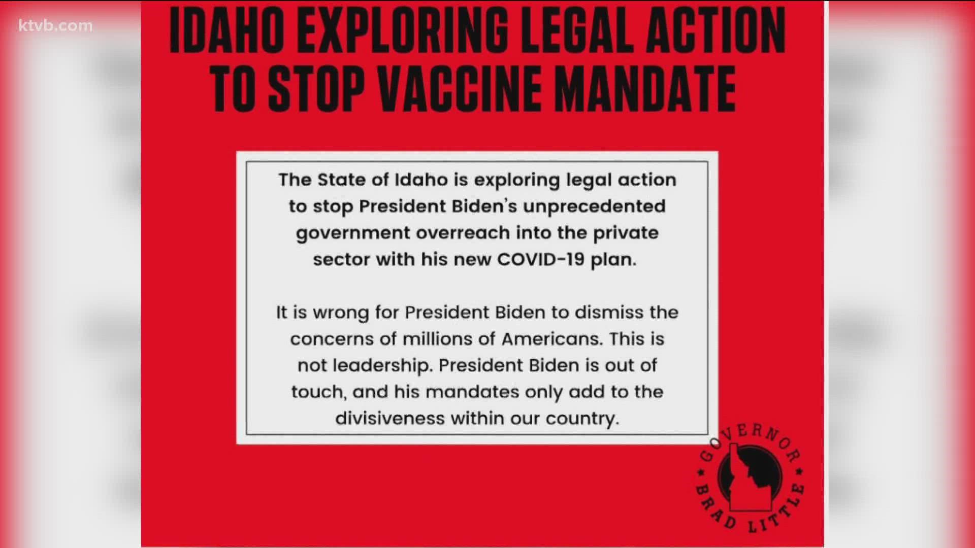 Since there is no general consensus on the president's vaccine requirements, it will likely end up in federal court.