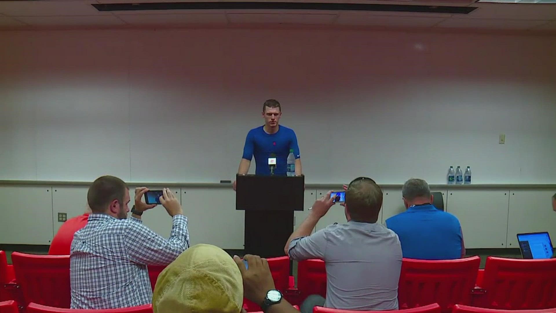 Coach Bryan Harsin and players discuss Broncos' 44-21 loss at Oklahoma State on September 15, 2018.