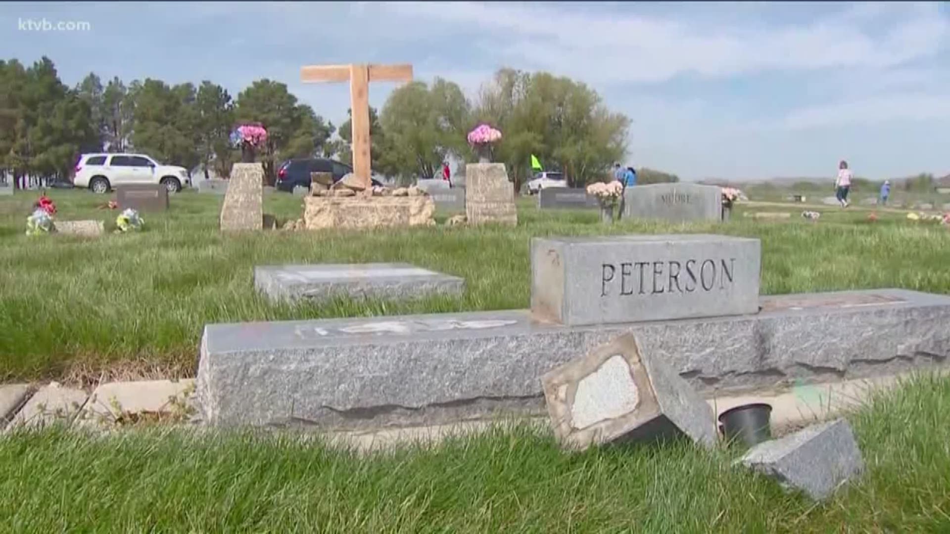 Officials say the headstones don't belong to the cemetery.