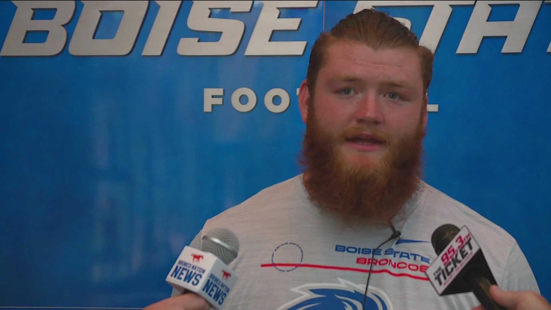 Beresford transferred from Washington State to Boise State this spring. All-Mountain West second teamer Ben Dooley said Beresford's presence is boosting the o-line.