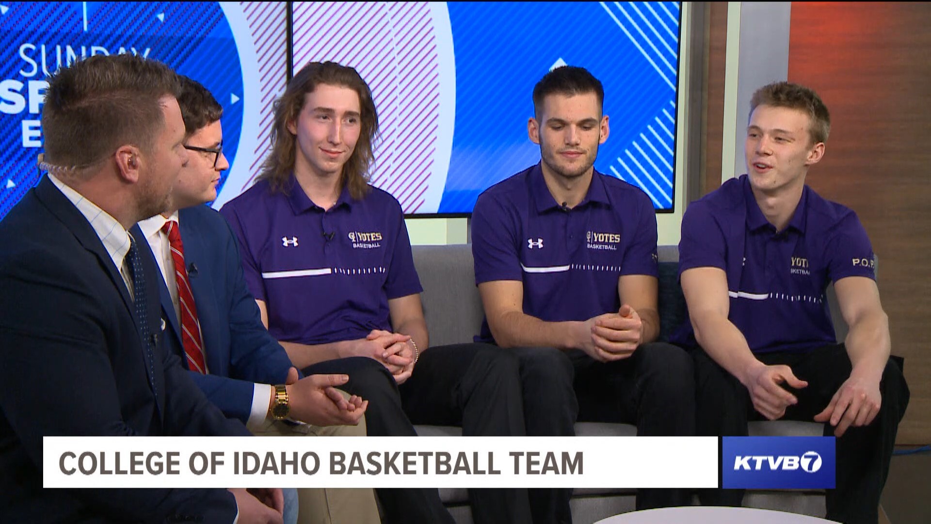 Several Yotes players joined Jay Tust and Brady Frederick Sunday, Feb. 26, in the Sports Extra studio.