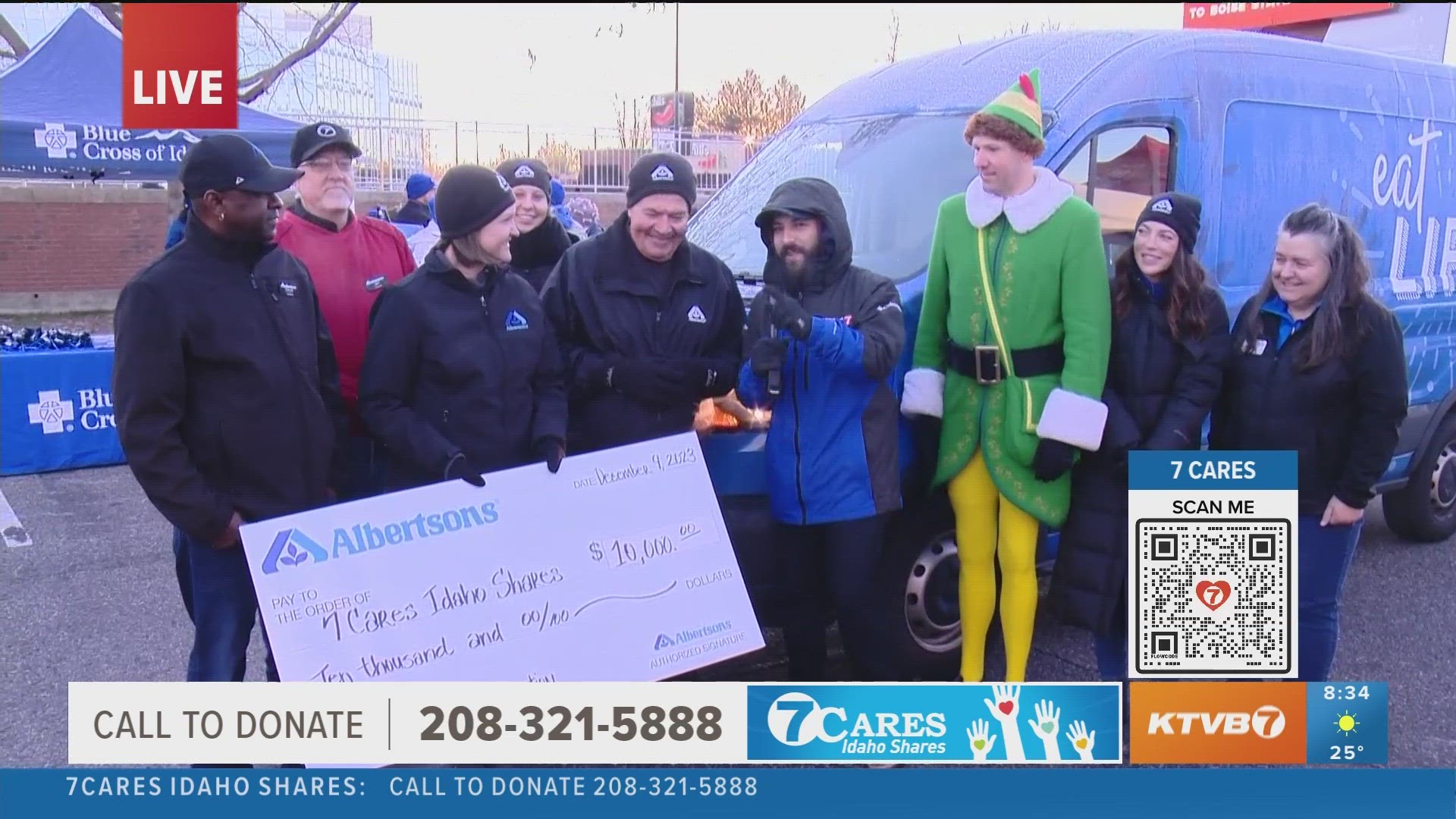 Albertsons, a featured Company that Cares, joins KTVB's live in-person event to present a $10,000 check to 7Cares Idaho Share to support those in need.