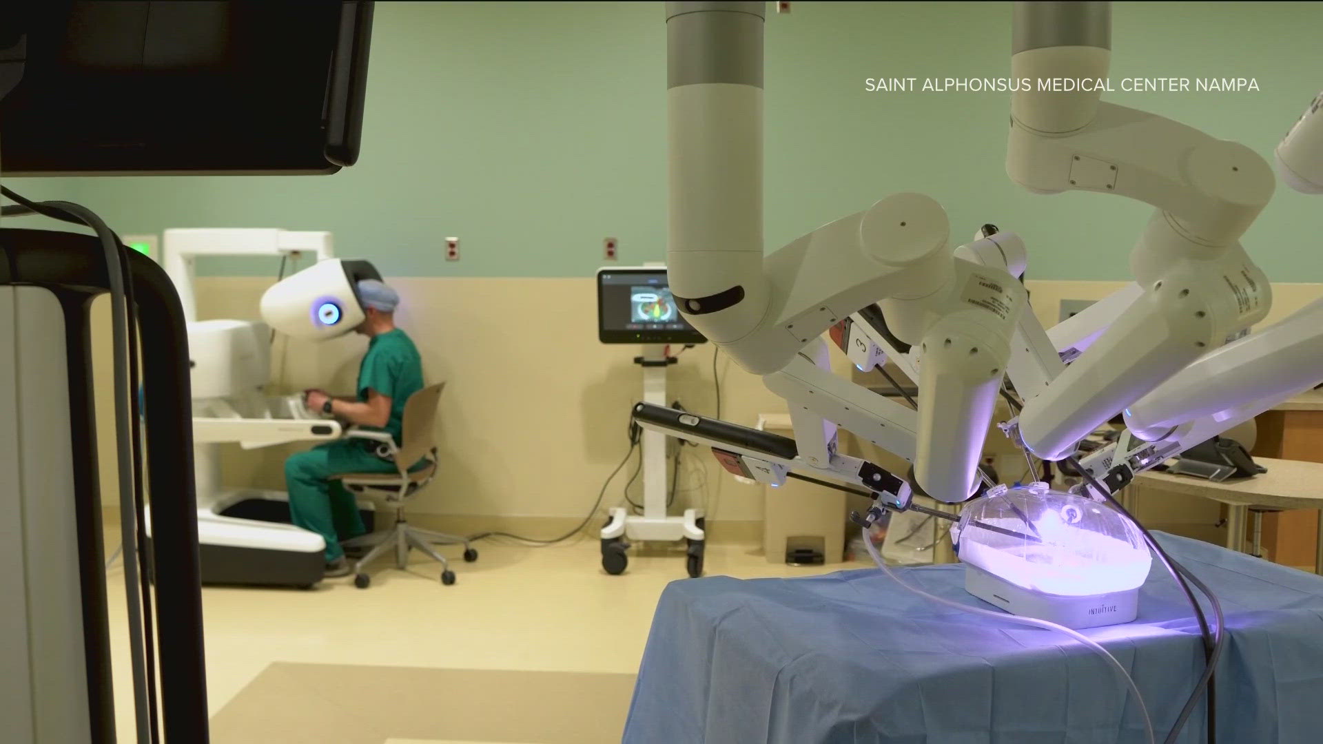 The robot is named "Da Vinci 5 Surgical System," and the Saint Alphonsus Medical Center in Nampa is the second hospital in the state to use its technology.