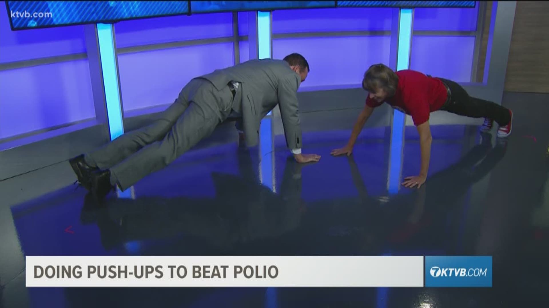 The Man Up Crusade is taking a stand against domestic Violence. A member of the Boise Rotary Sunrise Club is doing push-ups to help eradicate polio around the world.