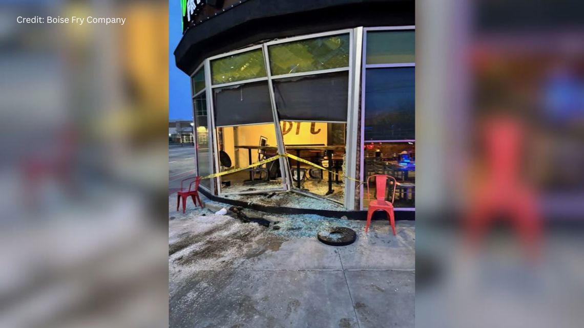 Car crashes into Boise Fry Company in Nampa after running red light, police say