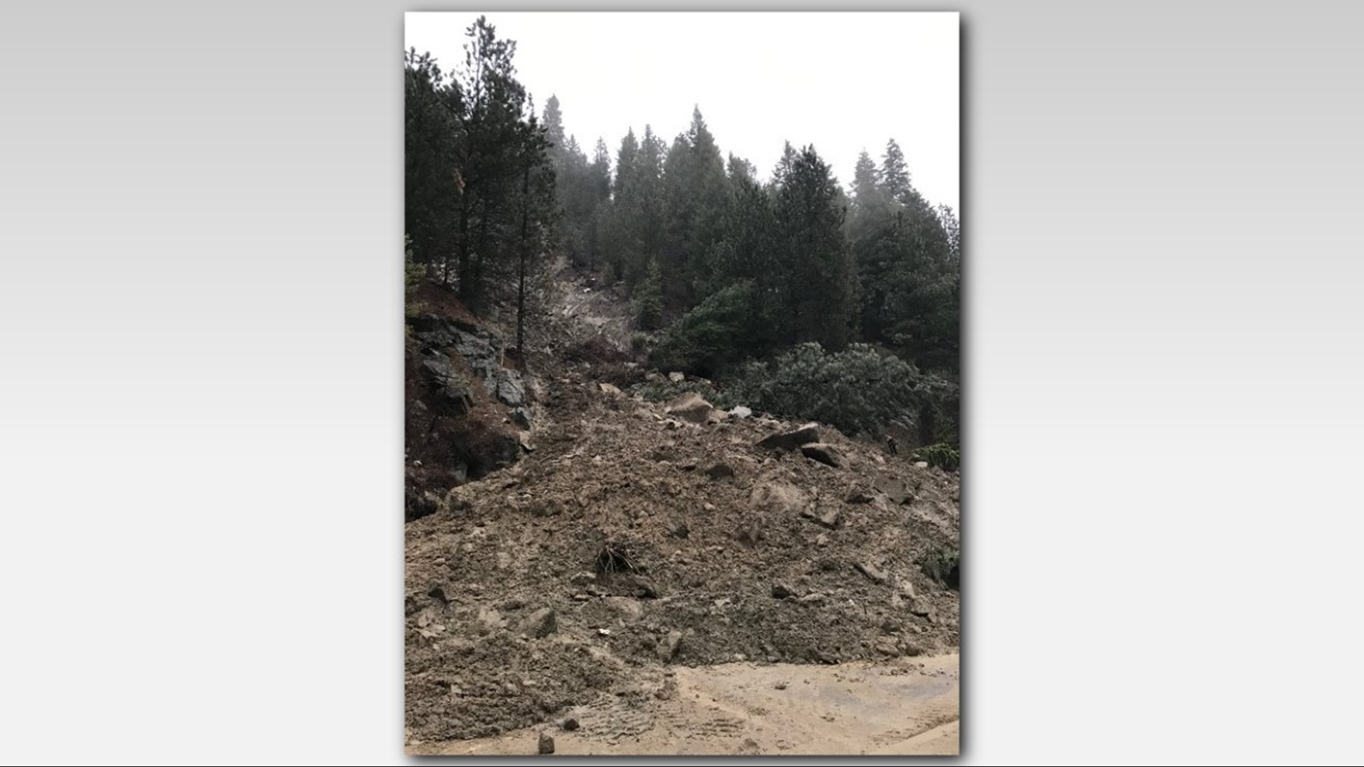 Landslide blocking Idaho 55 between Banks, Smiths Ferry