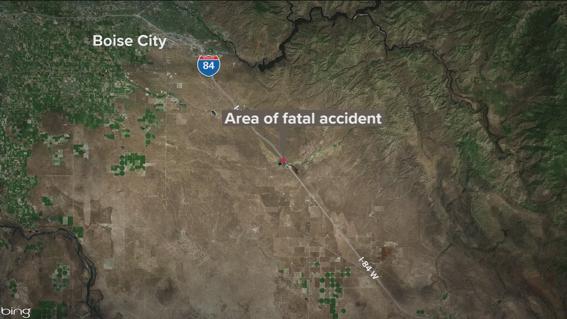 The crash happened on I-84, east of Boise.