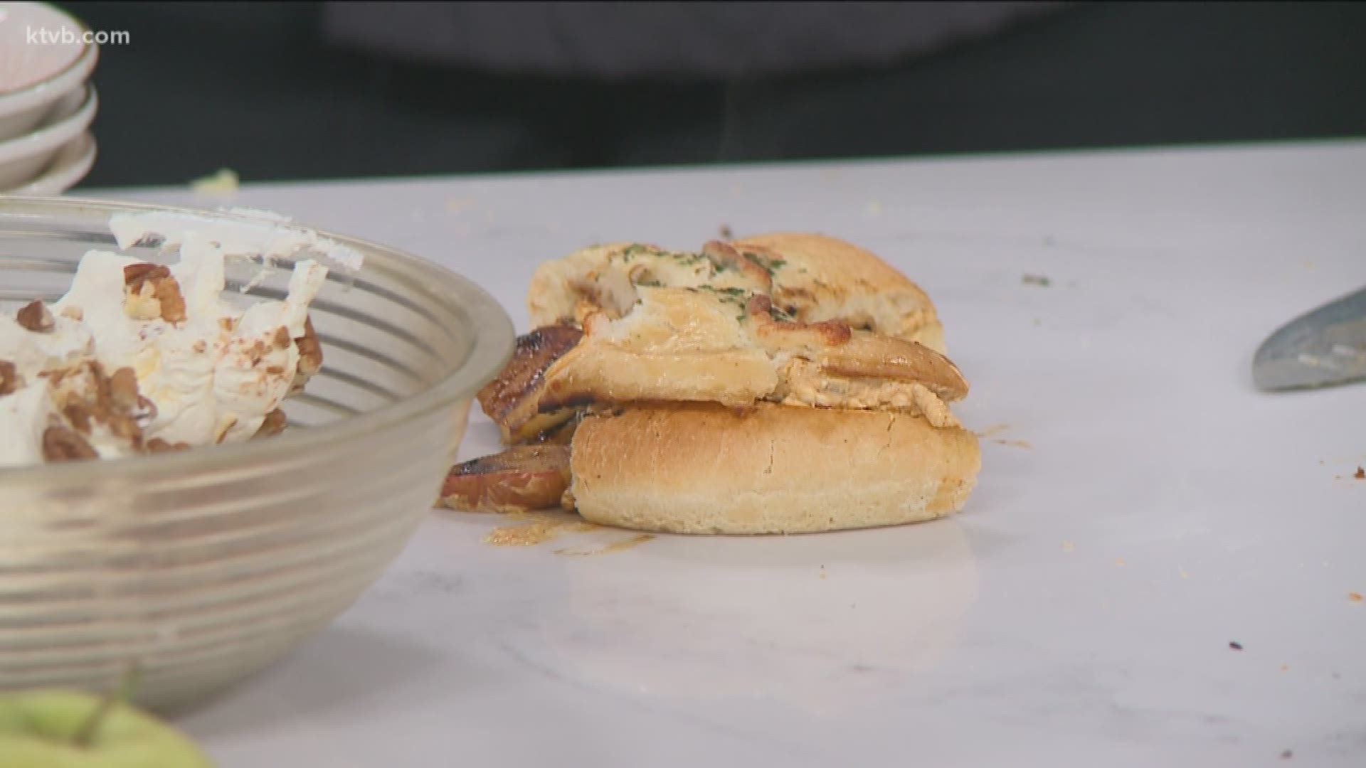 Chef Lou from the Westside Drive In shows how to make a fall sandwich.