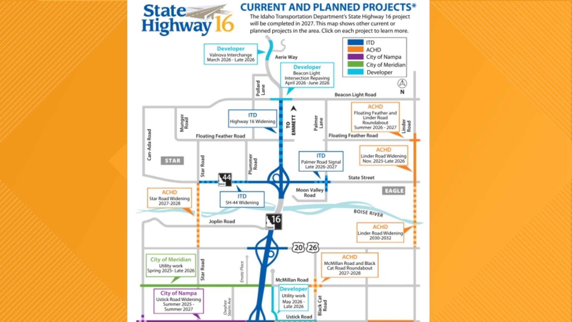 Tuesday night bridge work expected to cause delays on SH-16 | ktvb.com