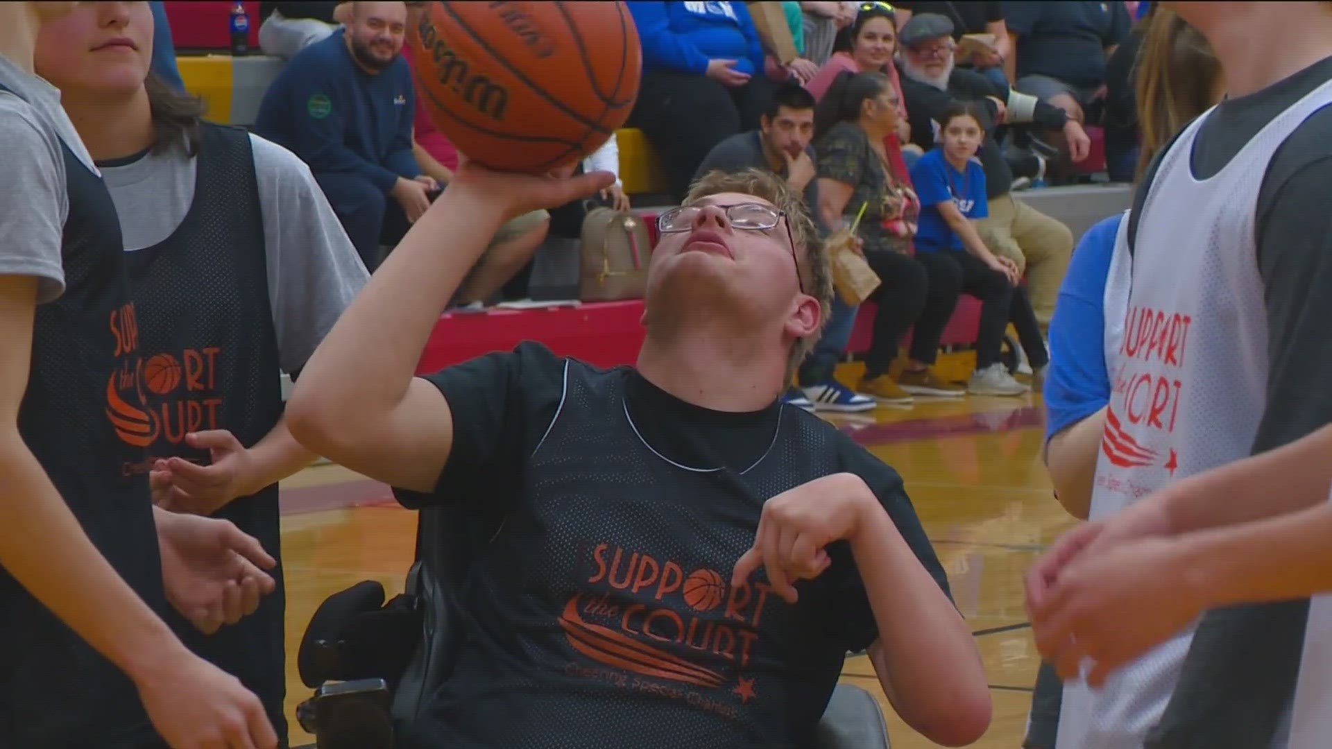 The game brings together "differently-abled" students from Nyssa, Vale and Ontario in Oregon for a game of basketball.