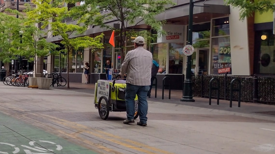 Man walking across America to raise money for veterans meets Idaho