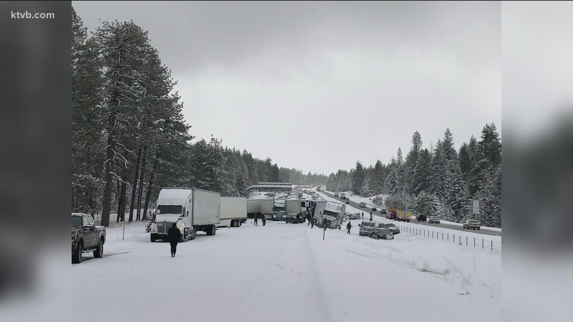 ODOT announced that I-84 is currently closed in both directions due to multiple crashes near milepost 230.