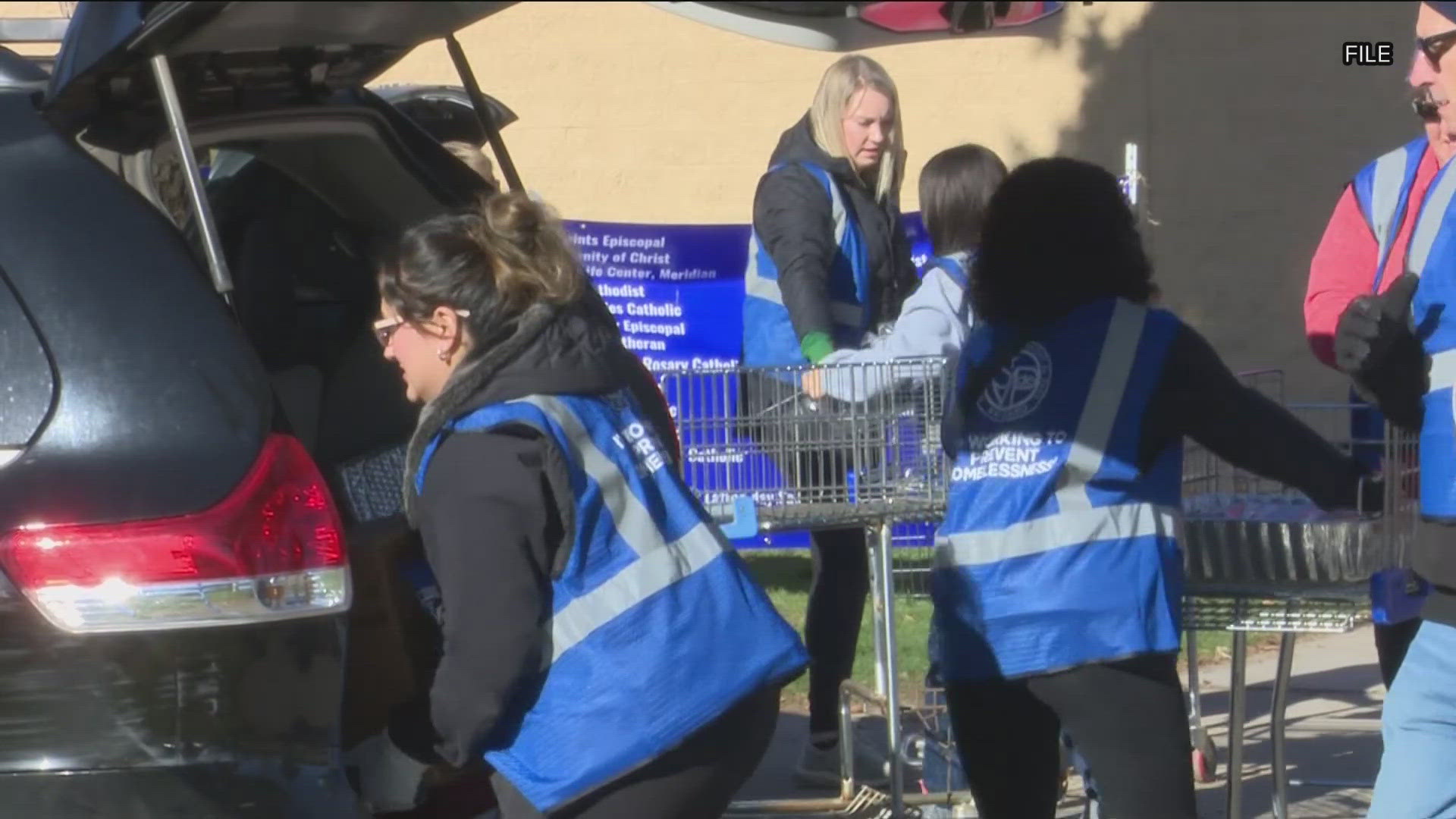 Food boxes with a turkey and all the traditional fixings will be given away to more than 3,000 families to ensure those in need have a Thanksgiving dinner. 