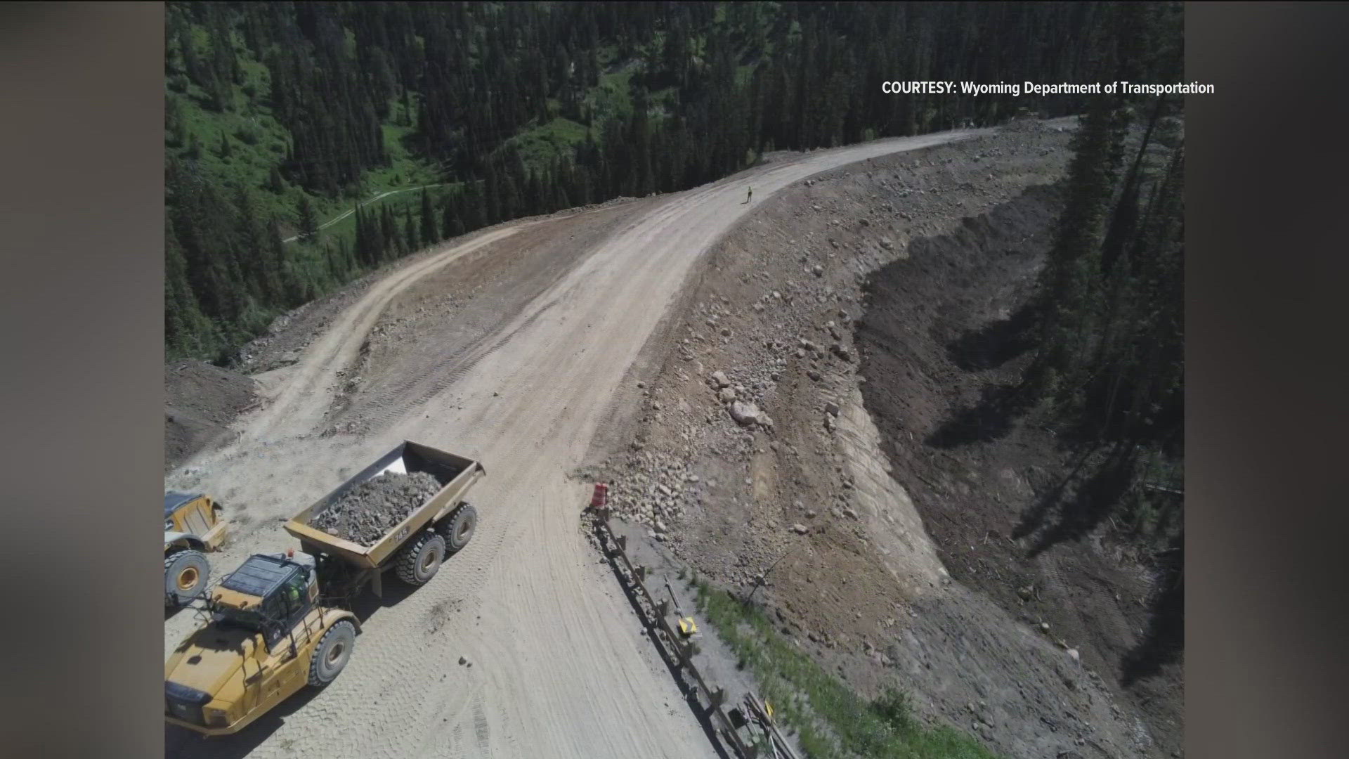 The Wyoming Department of Transportation hopes the detour will be paved and open by the end of the next week.
