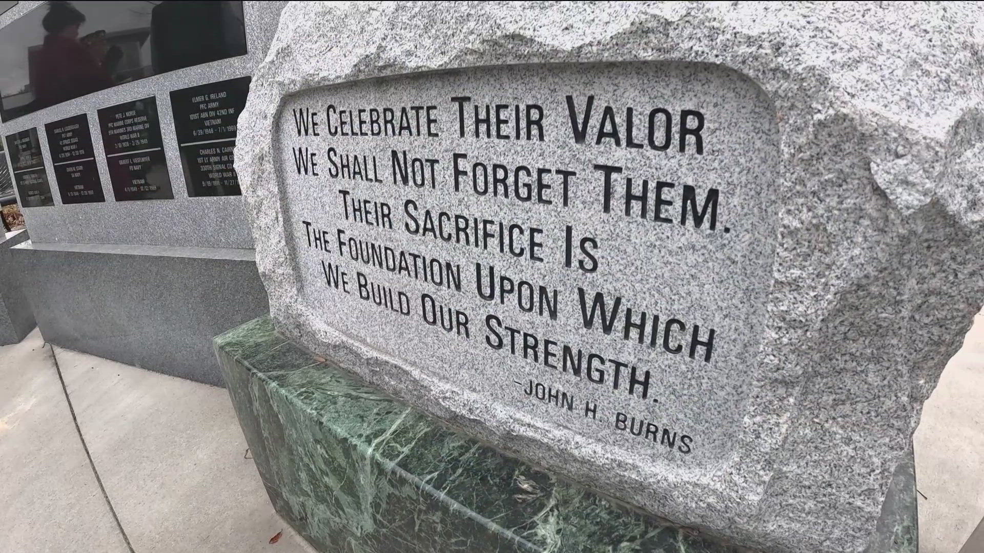 Meridian residents gathered at the Rock of Honor for a Veterans Day Memorial. Former U.S. Senator Larry Craig was the keynote speaker. 