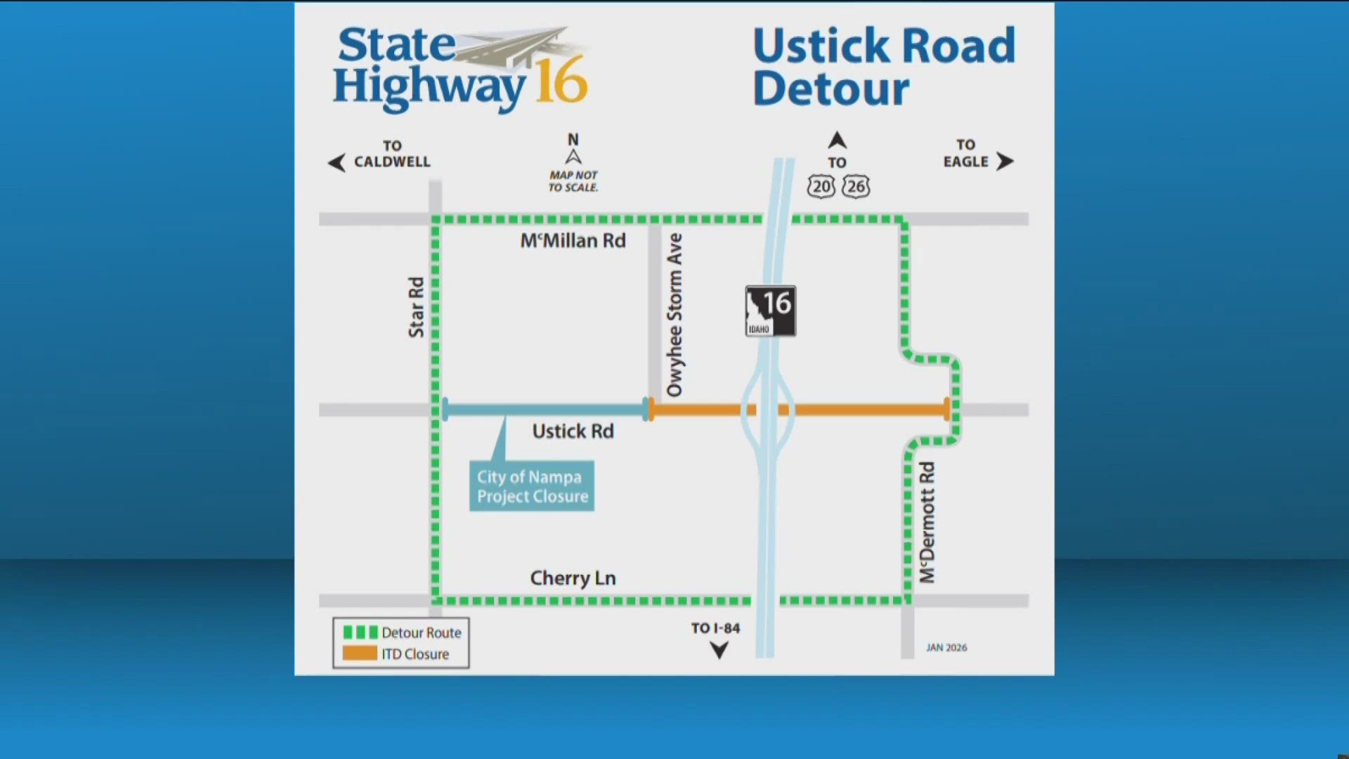 ktvb.com - Tyson White - Construction work on State Highway 16 will cause overnight closures on Ustick Road