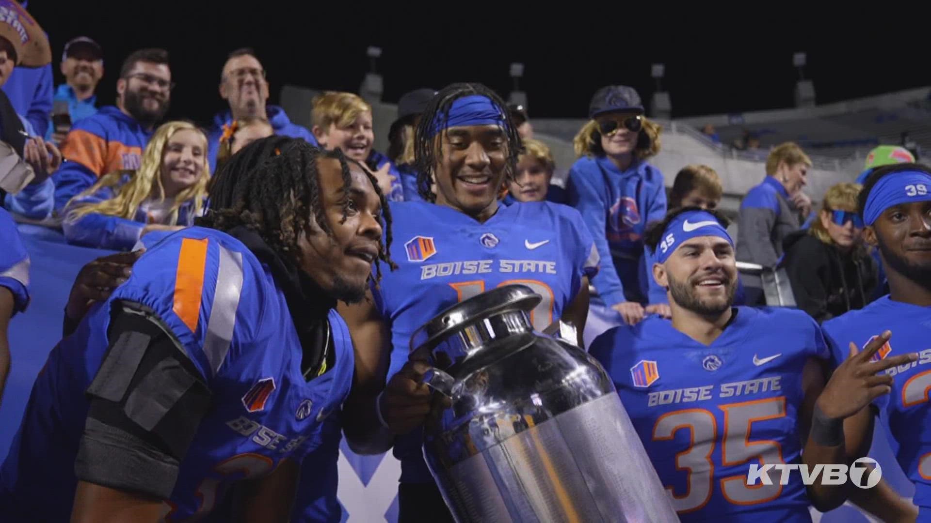 Relive the sights, sounds, celebrations and highlights from Boise State's 40-20 win over Fresno State on The Blue to retain the Milk Can trophy.