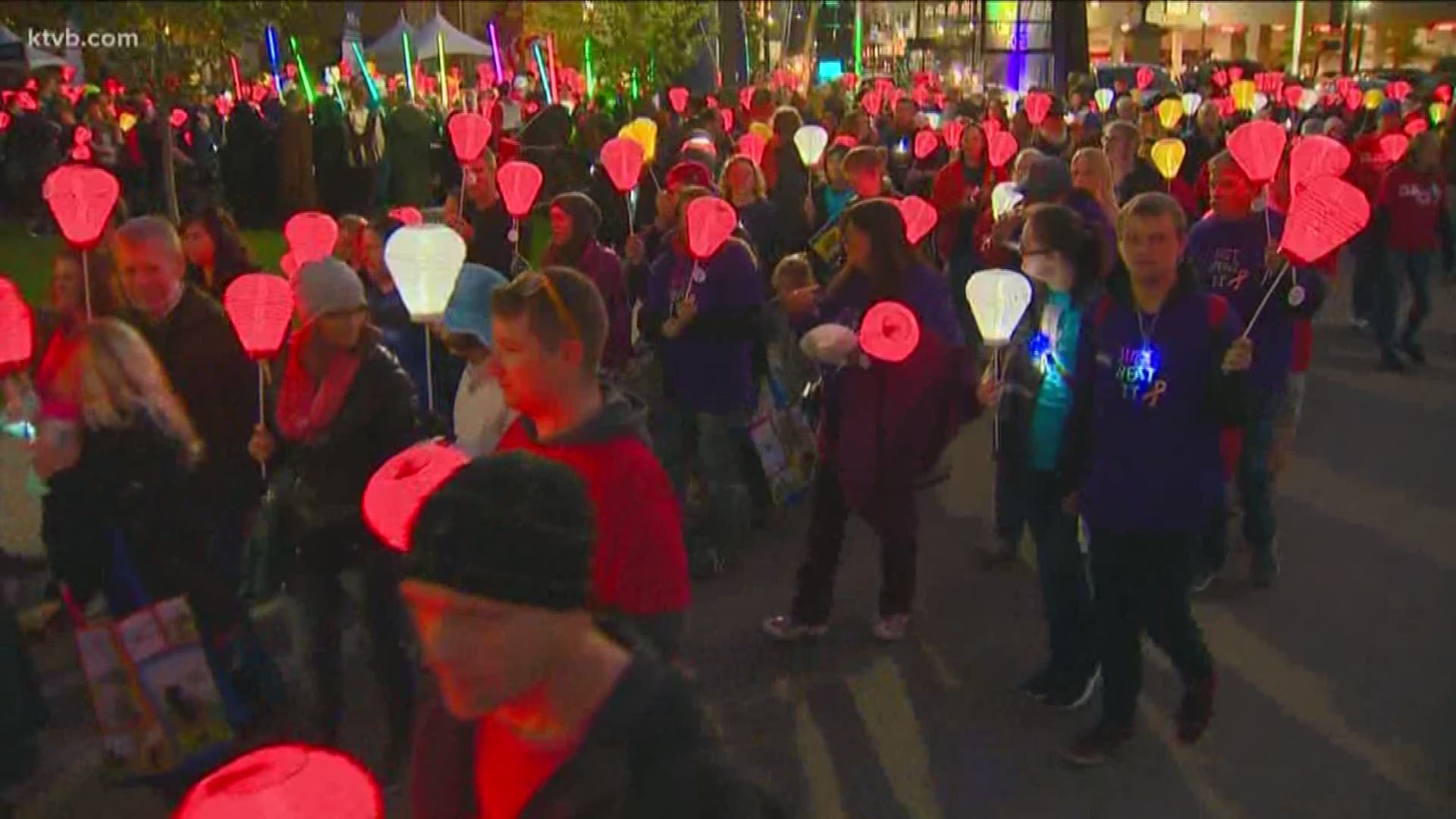 Thousands Light the Night in downtown Boise.